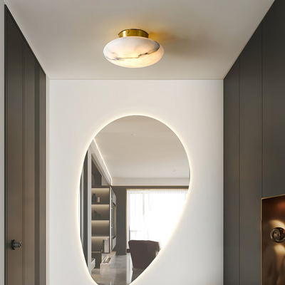 AlbaElegance – Ovale Wandlamp in Alabaster