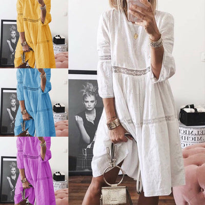 Elegant Lace Summer Dress for Women, Comfortable Casual Maxi Style