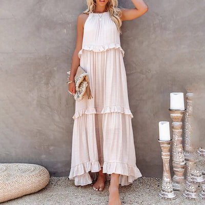 Elegant Layered Floral Maxi Dress for Women - Versatile Long Dress for All Occasions