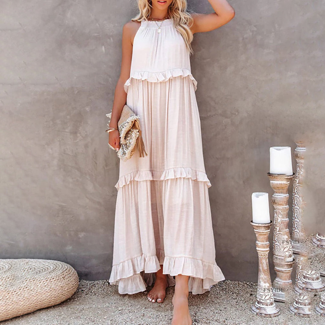 Elegant Layered Floral Maxi Dress for Women - Versatile Long Dress for All Occasions