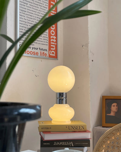 GlobeLume – Sleek White Glass Lamp Design