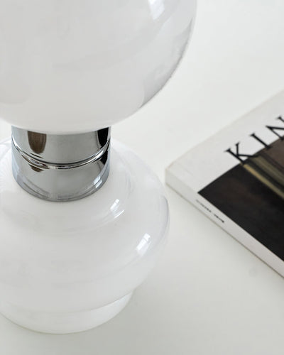GlobeLume – Sleek White Glass Lamp Design