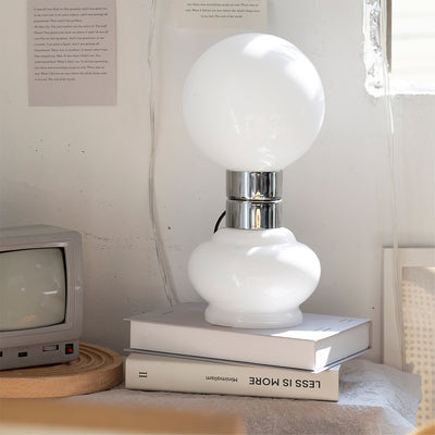 GlobeLume – Sleek White Glass Lamp Design