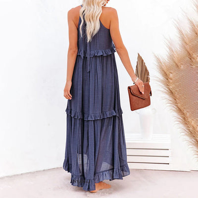 Elegant Layered Floral Maxi Dress for Women - Versatile Long Dress for All Occasions