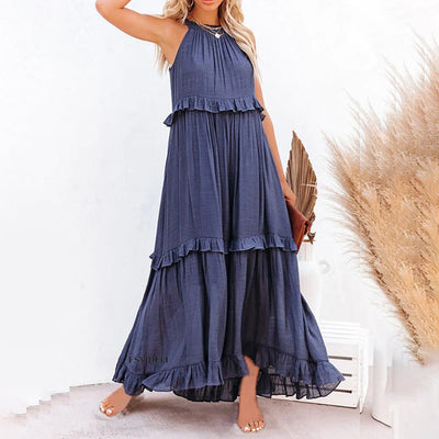 Elegant Layered Floral Maxi Dress for Women - Versatile Long Dress for All Occasions