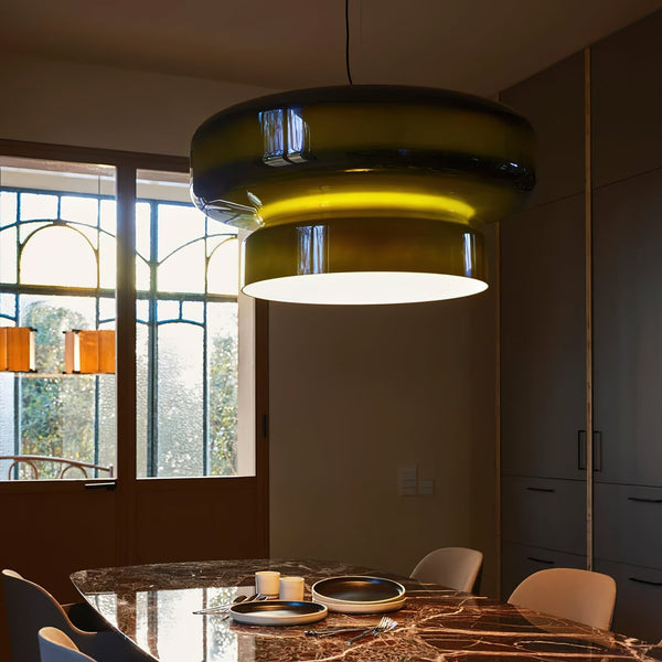 OpalBloom – Handcrafted Glass Hanging Lamp with a Touch of Sophistication