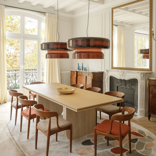 OpalBloom – Handcrafted Glass Hanging Lamp with a Touch of Sophistication