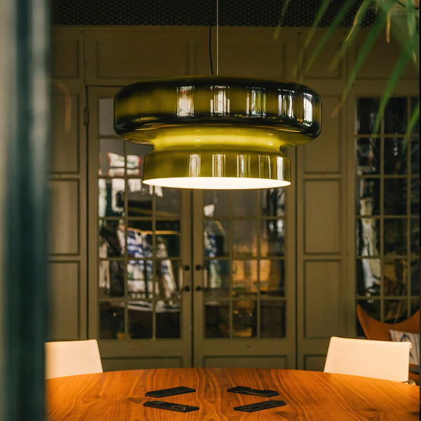 OpalBloom – Handcrafted Glass Hanging Lamp with a Touch of Sophistication