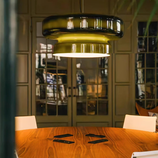 OpalBloom – Handcrafted Glass Hanging Lamp with a Touch of Sophistication