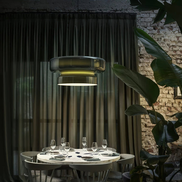 OpalBloom – Handcrafted Glass Hanging Lamp with a Touch of Sophistication