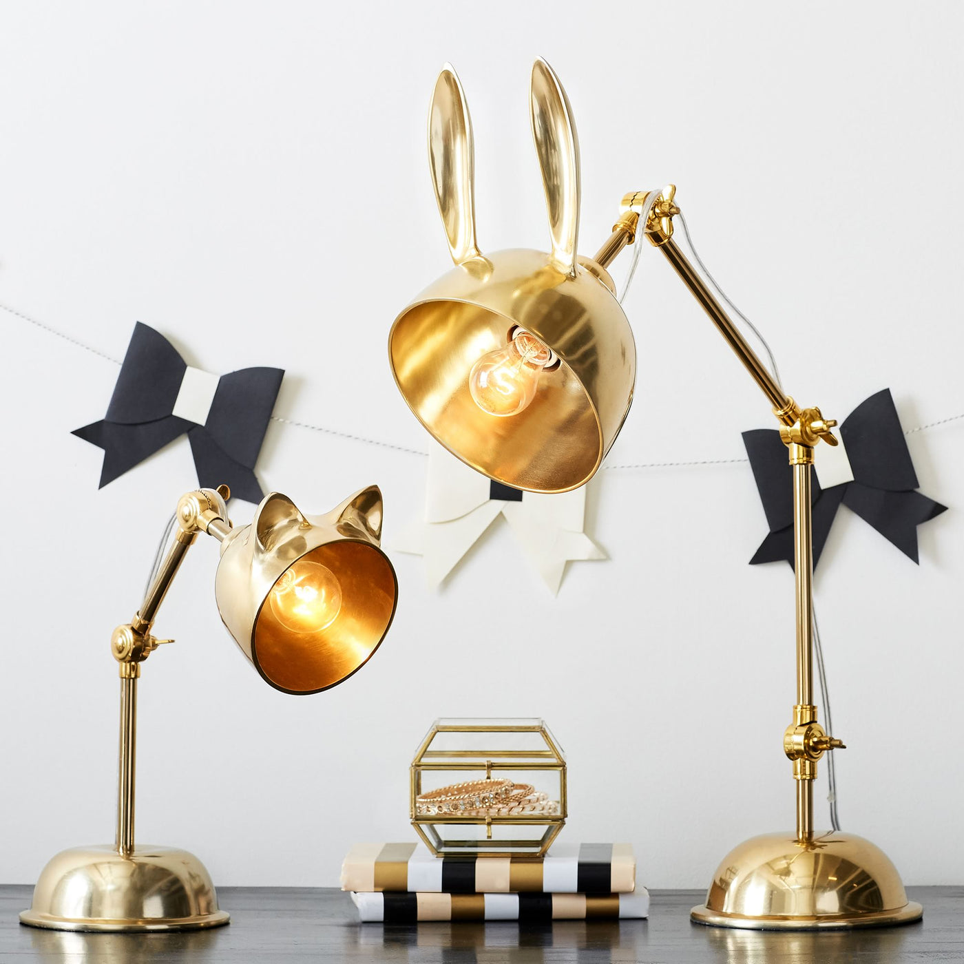 HareLuxe – Golden Rabbit Eared Table Lamp