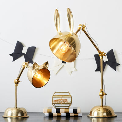 HareLuxe – Golden Rabbit Eared Table Lamp