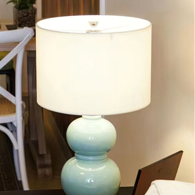 CeramicSphere - Table Lamp with Gourd-Inspired Shape and Cozy Radiance