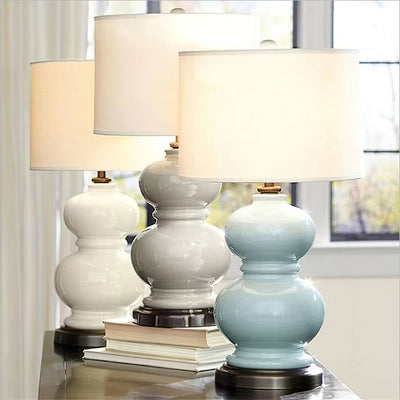 CeramicSphere - Table Lamp with Gourd-Inspired Shape and Cozy Radiance