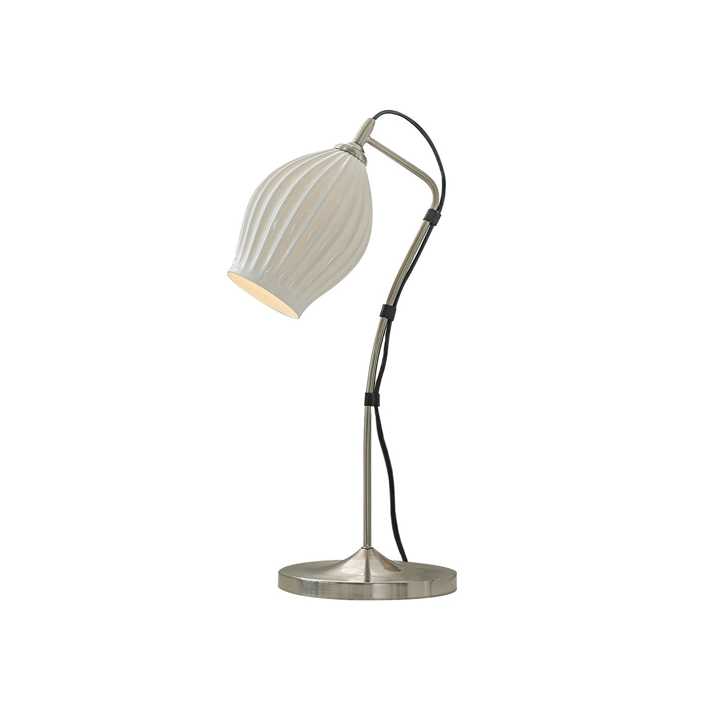 LumeCurve – Elegant Ceramic Table Lamp with Ribbed Texture