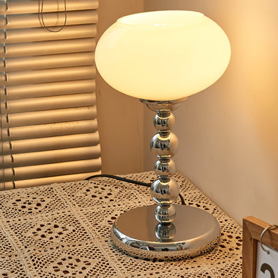 OrbitLume – Stylish Space-Age Glass and Chrome Table Lamp