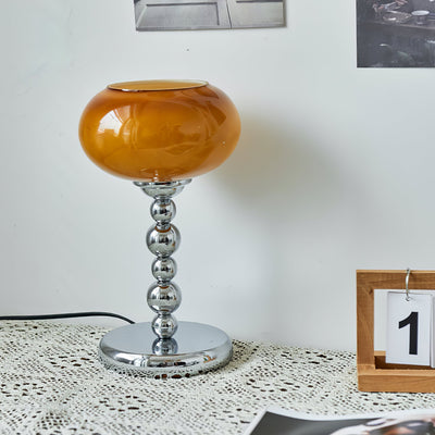 OrbitLume – Stylish Space-Age Glass and Chrome Table Lamp