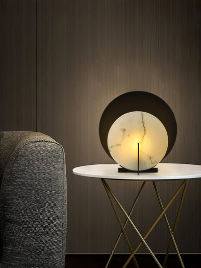 MoonLuxe – Elegant Alabaster Disk Lamp