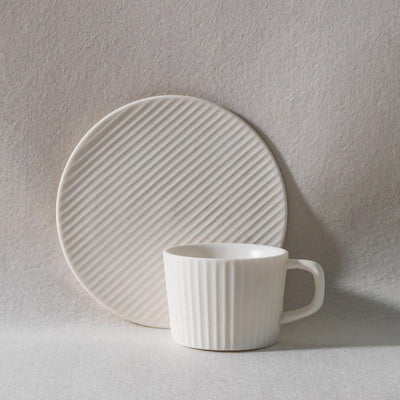 PureStone - Elegant Coffee Mug Set in Grey & White