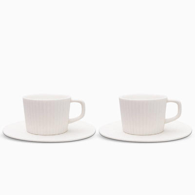 PureStone - Elegant Coffee Mug Set in Grey & White