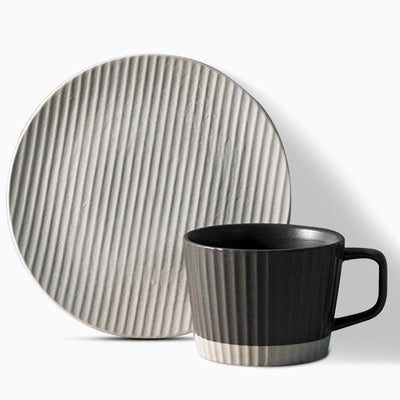 PureStone - Elegant Coffee Mug Set in Grey & White