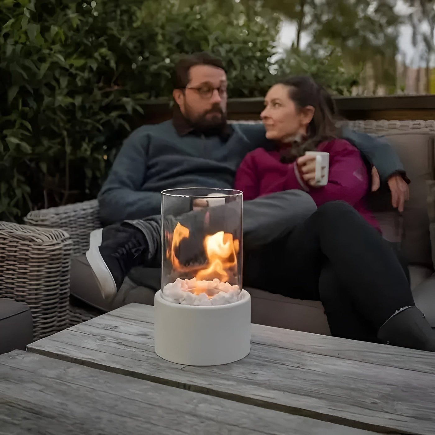 Portable Mini Fireplace - Stylish Outdoor Heater with Clean Bioethanol Fuel