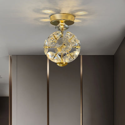 CrystalGlobe - Ceiling Lamp with Polished Crystal Sphere and Classic Design