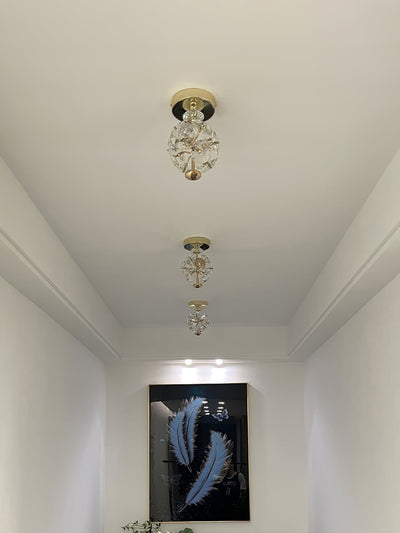CrystalGlobe - Ceiling Lamp with Polished Crystal Sphere and Classic Design