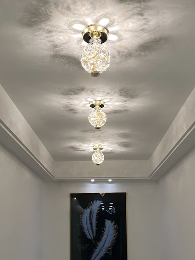 CrystalGlobe - Ceiling Lamp with Polished Crystal Sphere and Classic Design