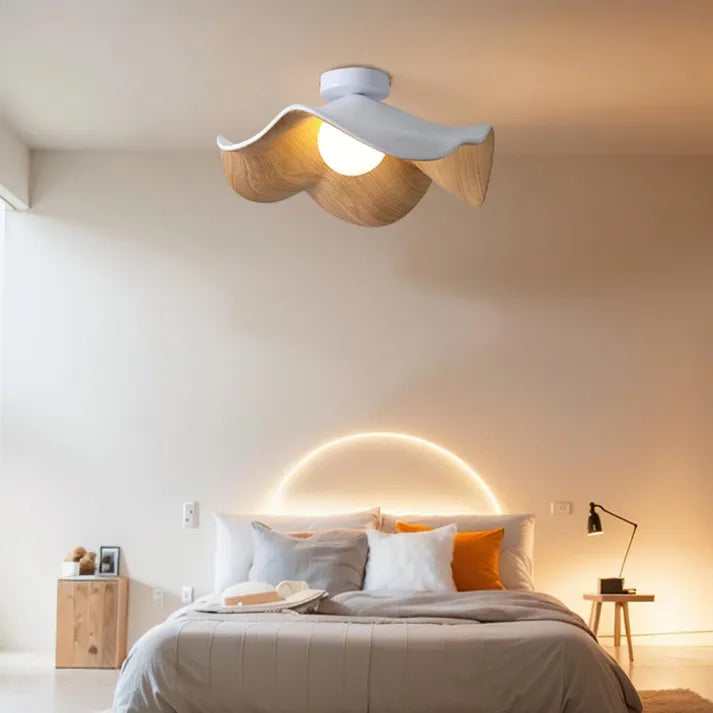 NordicPetal – Wooden Lotus Ceiling Fixture