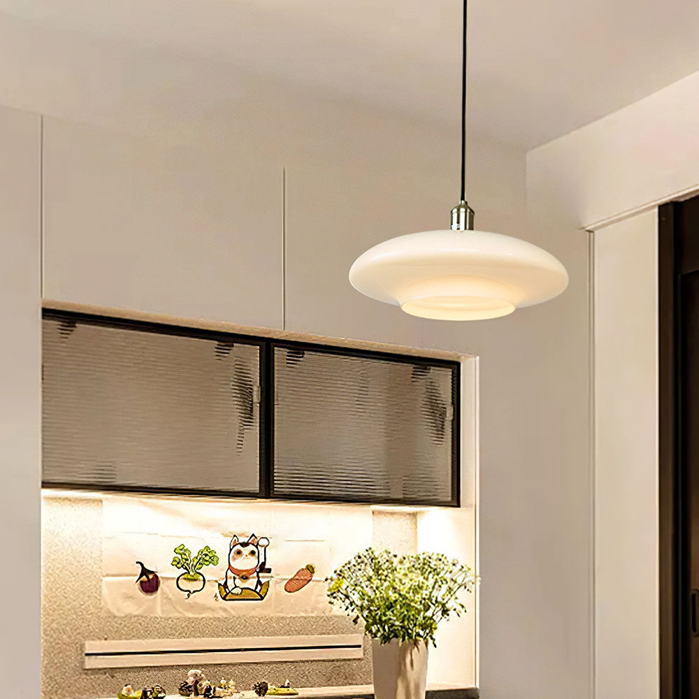 LumièrePure – Minimal White Glass Pendant Lamp