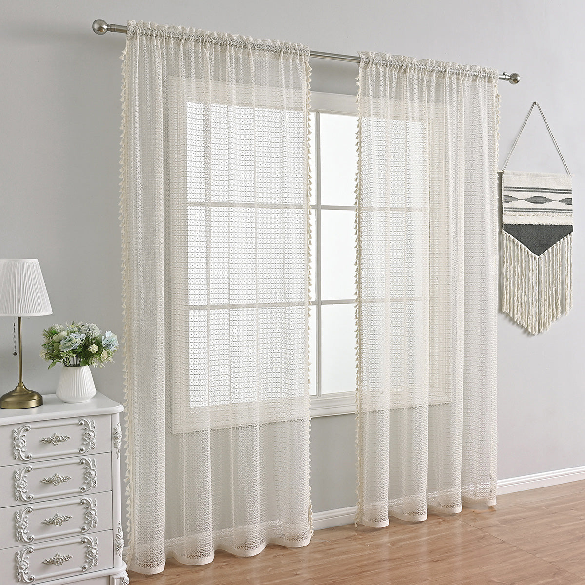 LuxeDrape – Soft Beige Voile for Sophisticated Spaces
