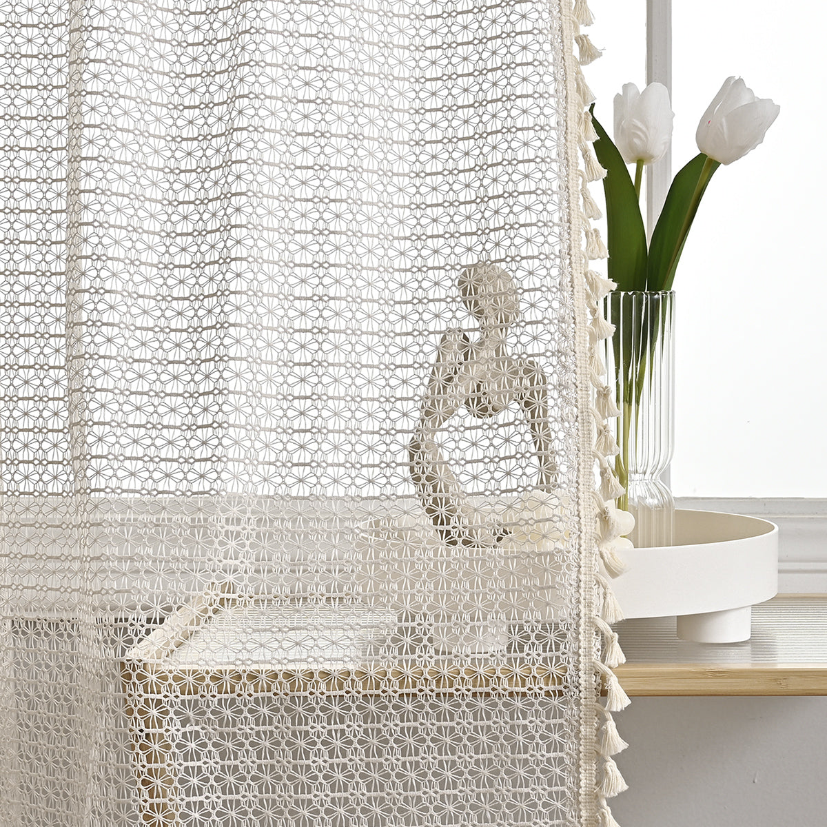 LuxeDrape – Soft Beige Voile for Sophisticated Spaces