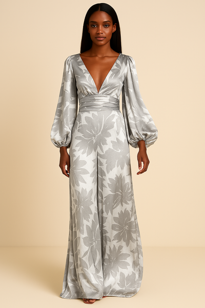 Elegant V-Neck Loose-Fitting Maxi Dress for Women - Summer Party Wear