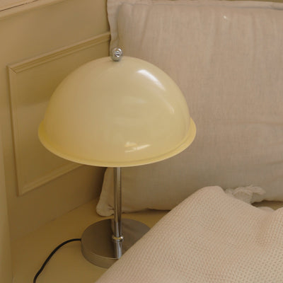 LuxeLight – Elegant Silver Table Lamp with Acrylic Accents