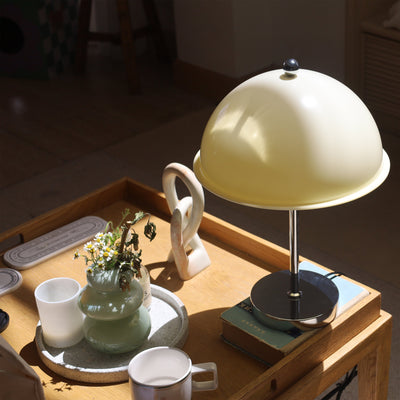 LuxeLight – Elegant Silver Table Lamp with Acrylic Accents