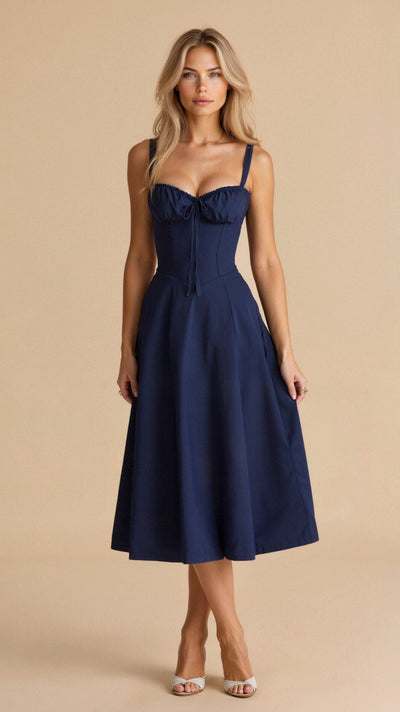 Elegant Kiana Midi Dress with Corset – Flattering Fit for Any Occasion