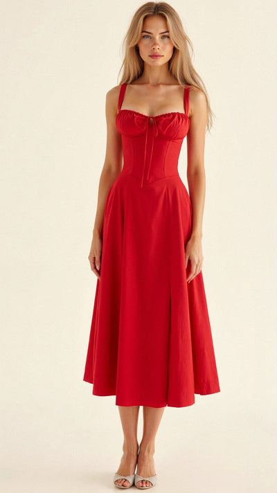 Elegant Kiana Midi Dress with Corset – Flattering Fit for Any Occasion