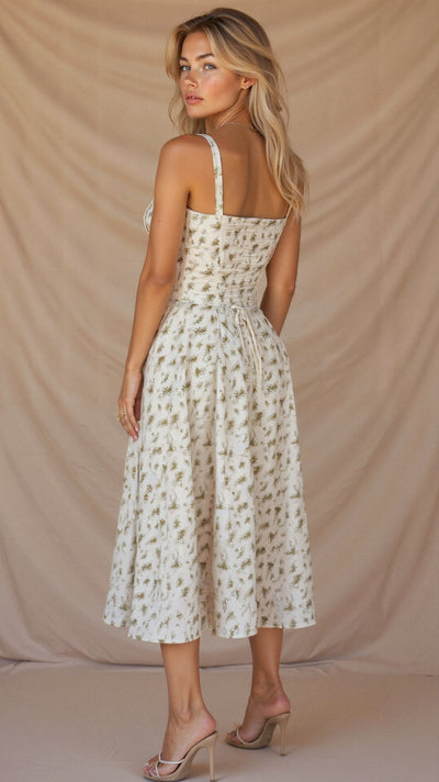 Elegant Kiana Midi Dress with Corset – Flattering Fit for Any Occasion