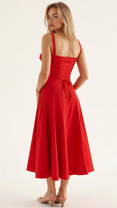 Elegant Kiana Midi Dress with Corset – Flattering Fit for Any Occasion