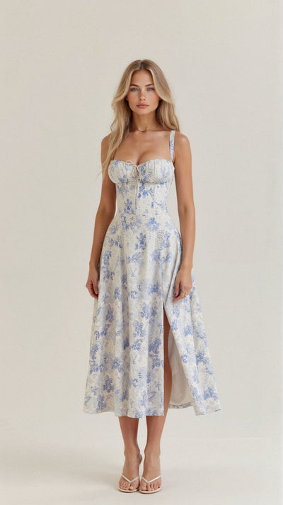 Elegant Kiana Midi Dress with Corset – Flattering Fit for Any Occasion