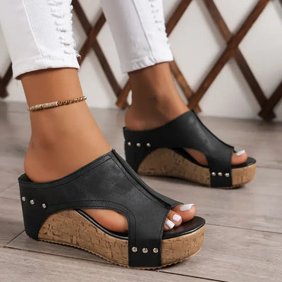 Elegant Orthopedic Women's Sandals with Padded Support and Shock-Absorbing Sole – Comfortable Daily Wear