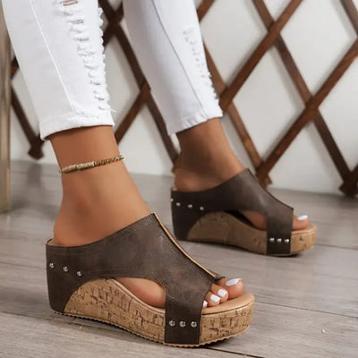 Elegant Orthopedic Women's Sandals with Padded Support and Shock-Absorbing Sole – Comfortable Daily Wear