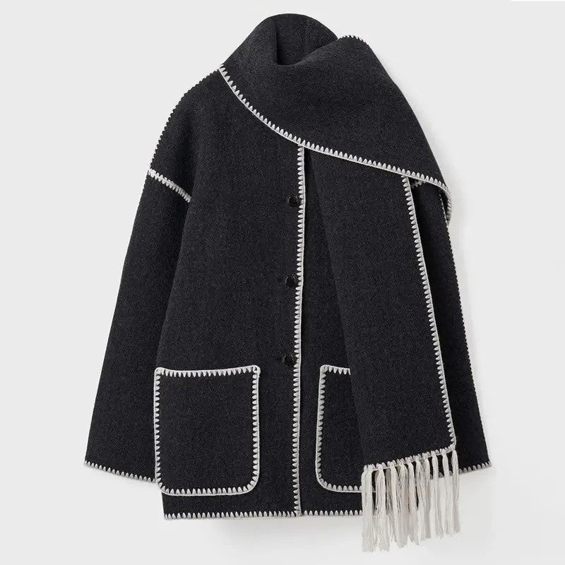 Elegant Women's Winter Coat with Integrated Collar – Warm and Stylish for Every Occasion