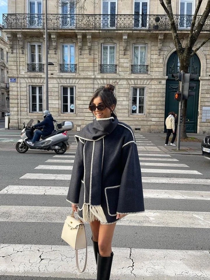 Elegant Women's Winter Coat with Integrated Collar – Warm and Stylish for Every Occasion