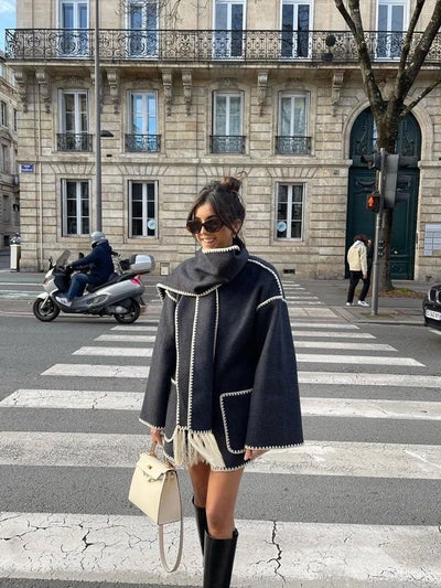 Elegant Women's Winter Coat with Integrated Collar – Warm and Stylish for Every Occasion