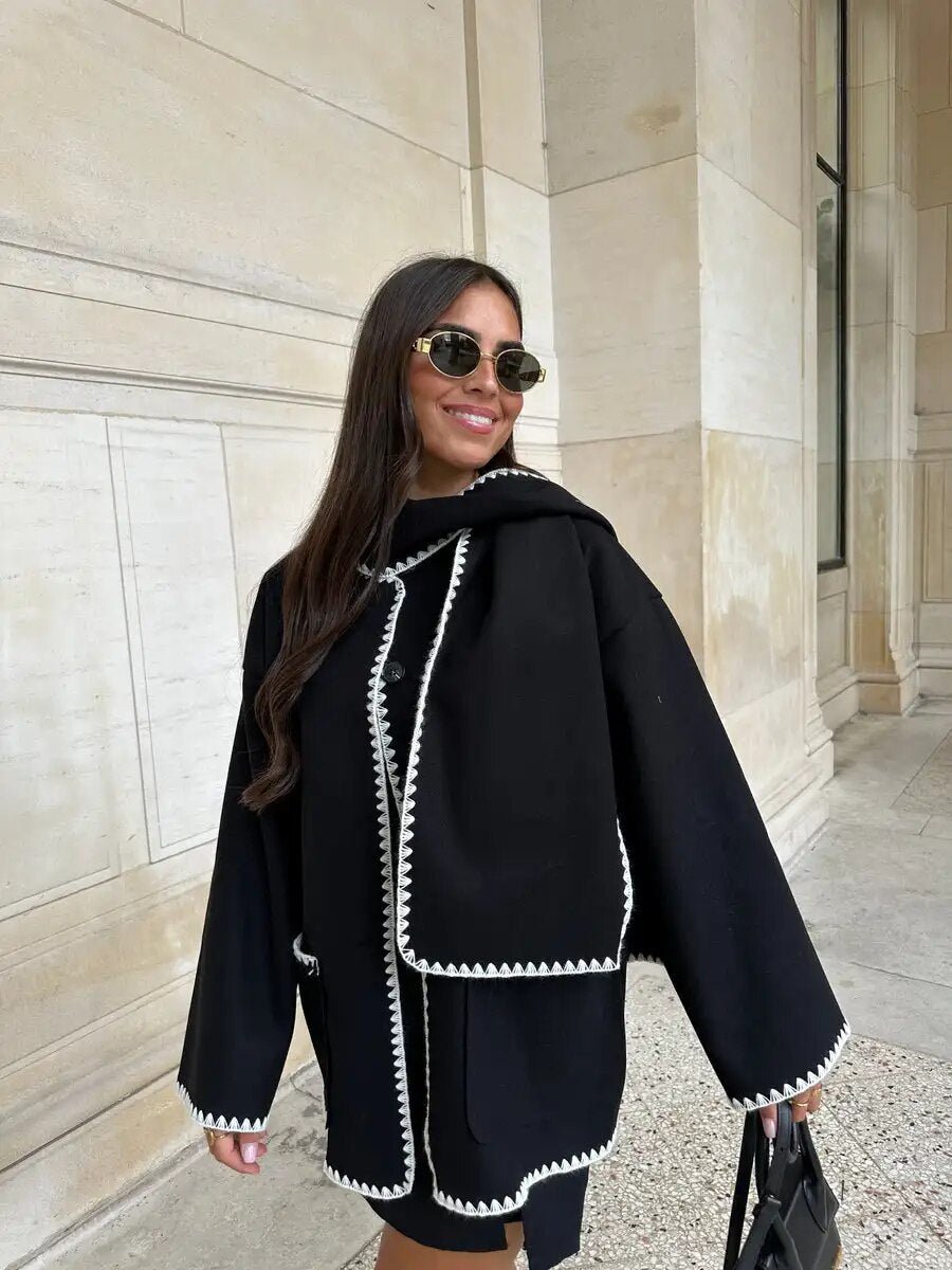 Elegant Women's Winter Coat with Integrated Collar – Warm and Stylish for Every Occasion