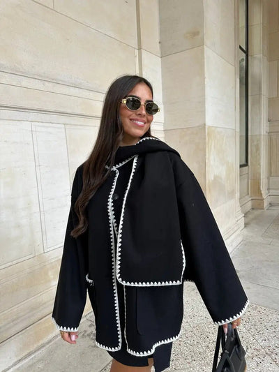 Elegant Women's Winter Coat with Integrated Collar – Warm and Stylish for Every Occasion