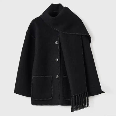 Elegant Women's Winter Coat with Integrated Collar – Warm and Stylish for Every Occasion