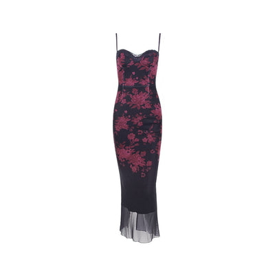 Floral Maxi Dress for Women – High-Quality Polyester with Handmade Zipper Closure – Versatile Summer Fashion